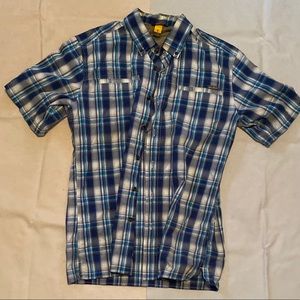 Eddie Bauer outdoors/fishing button plaid blue S